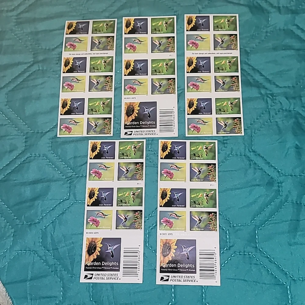100 Garden Delights 2023 Forever Postage Stamps Postal USPS Spring Flowers Birds